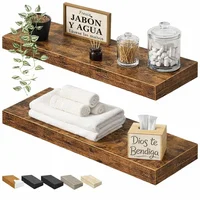 Repisa flotante de tablero de madera certificada marrón 39,9 x 17 x 3,8 cm QEEIG