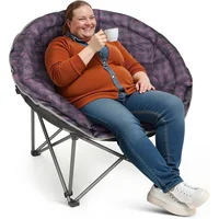 Silla Plegable de Camping para Exterior Redonda en Acero Acolchada XL LANMOUNTAIN