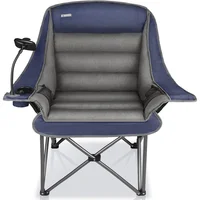 Silla Plegable de Camping XL en Acero Acolchada con Portavasos CAMPHILL