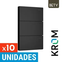 Interruptor Triple table 10a-250V Color Negro Serie Bety Krom Set X 10 Unidades