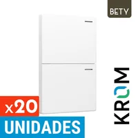 Interruptor Doble 10a-250V Color Blanco Serie Bety Krom Set X 20 Unidades