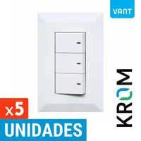 Interruptor Triple 10a-250V Blanco Vant Set X 5 Unidades
