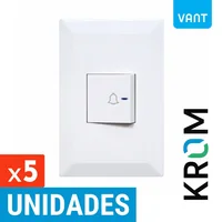 Pulsador para Timbre 10a-250V Blanco Vant Set X 5 Unidades