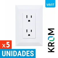 Tomacorriente Doble Ame 15a-250V Blanco Vant Set X 5 Unidades