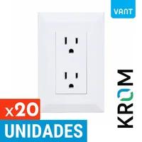 Tomacorriente Doble Ame 15a-250V Blanco Vant Set X 20 Unidades