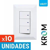 Interruptor Triple 10a-250V Blanco Vant Set X 10 Unidades