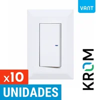 Interruptor Conmutable 4 Vias 10a-250V Color Blanco Serie Vant Krom Set X 10 Unidades