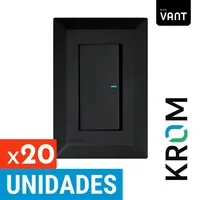 Interruptor Conmutable 10a-250V Color Negro Serie Vant Krom Set X 20 Unidades