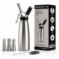 Chantillera 500 ml Color Gris En Acero y Aluminio Recubrimiento de Silicona