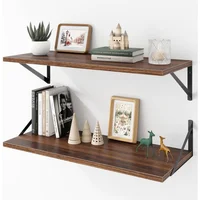 Repisa flotante de madera de ingeniería y hierro nogal 76,2 x 30 x 16,5 cm Acovy