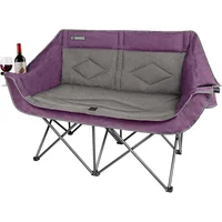 Silla Plegable de Camping Doble en Acero Acolchada con Portavasos CAMPHILL