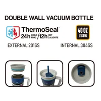 Vaso Termosellado/boquilla Doble Pared 1.1lt/40oz-24/12hrs- Pza