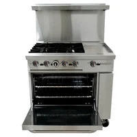 Estufa Profesional de 4 Puestos Con Plancha y Horno