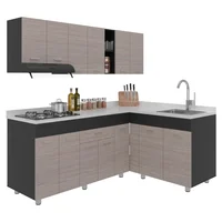 Cocina Integral Sicilia En L (3c) Wengue+positano/wengue 201x200x149.2 cm No Incluye Mesón Just Home Collection