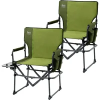 Silla Plegable de Camping de Metal con Mesa Auxiliar Timber Ridge
