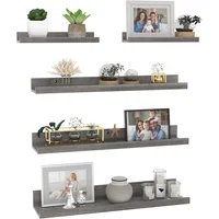 Repisa flotante de madera de ingeniería gris Giftgarden