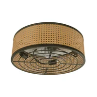 Ventilador de Techo Rattan 12" Dc E27 4l 40w Control Remoto