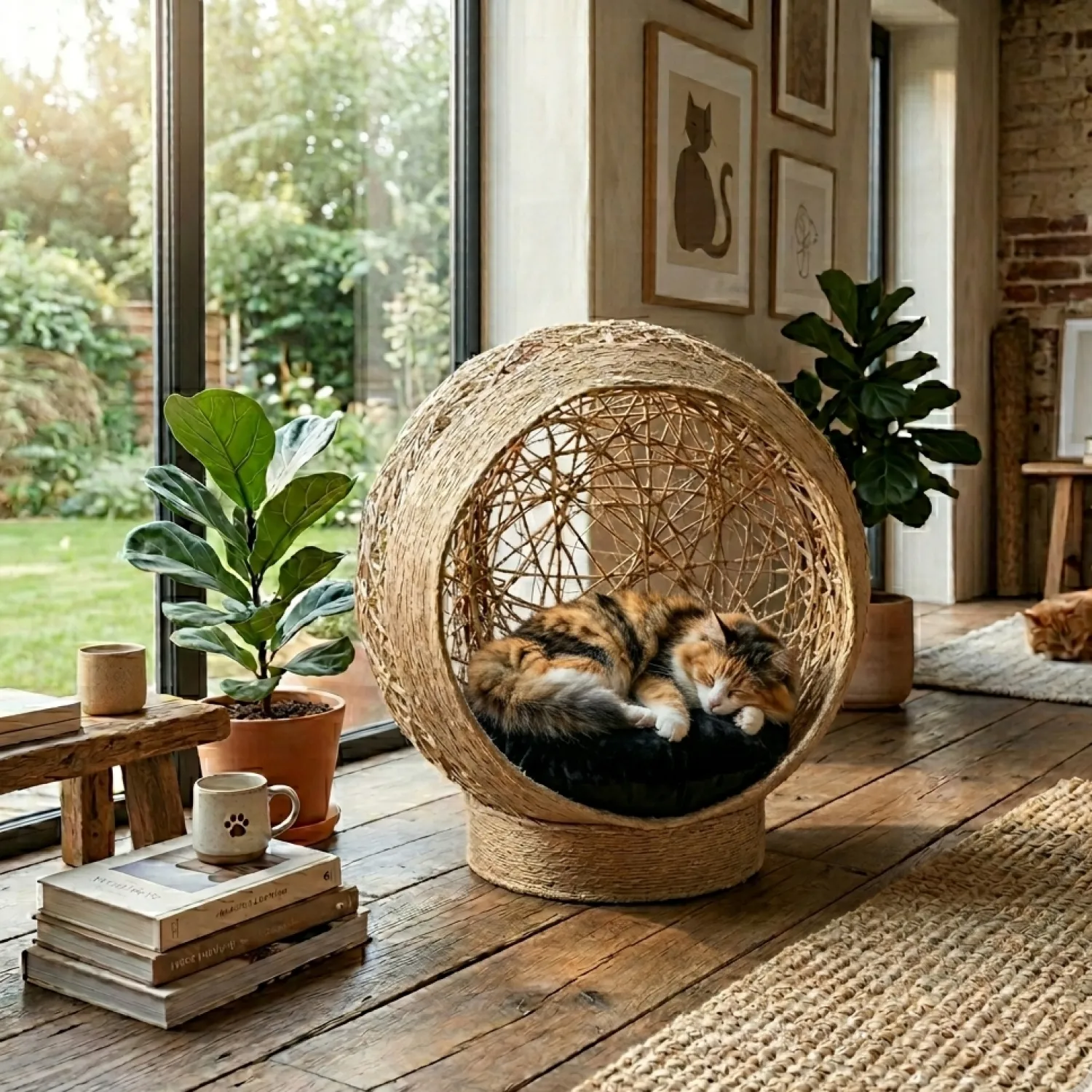 Cama Nido de Fique para Gato Con Cojín 3