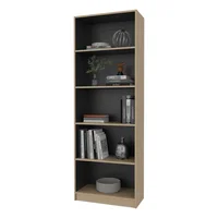 Estante Home E-m3 180x62x29 Rta Madera Natural Chocolate Oscuro