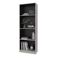 Estante Home E-m1 180x62x29 Rta Gris Chocolate Oscuro