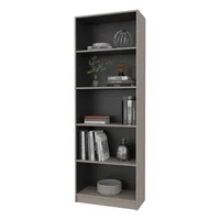Estante Home E-m3 180x62x29 Rta Gris Chocolate Oscuro