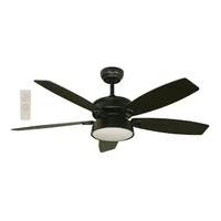 Ventilador de Techo 52" Dc Negro 2l E27 40w Con Control Remoto