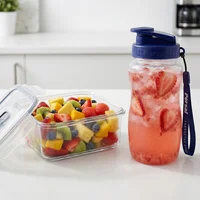 Set Tritan Cuadrado Herm + Botella 500 ml C/c