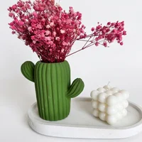 Centro de Mesa 4 Piezas Cactus Jarron Base Flores Vela Adorno
