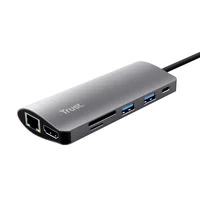 Adaptador Multipuertos Trust USB - C  7 en 1 Negro