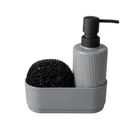 Dispensador de Jabón de Cocina 300 ml Color Gris Con Esponjilla