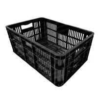 Canastilla Fruver 60x40x25 cm Perforada Negra x 2 Und