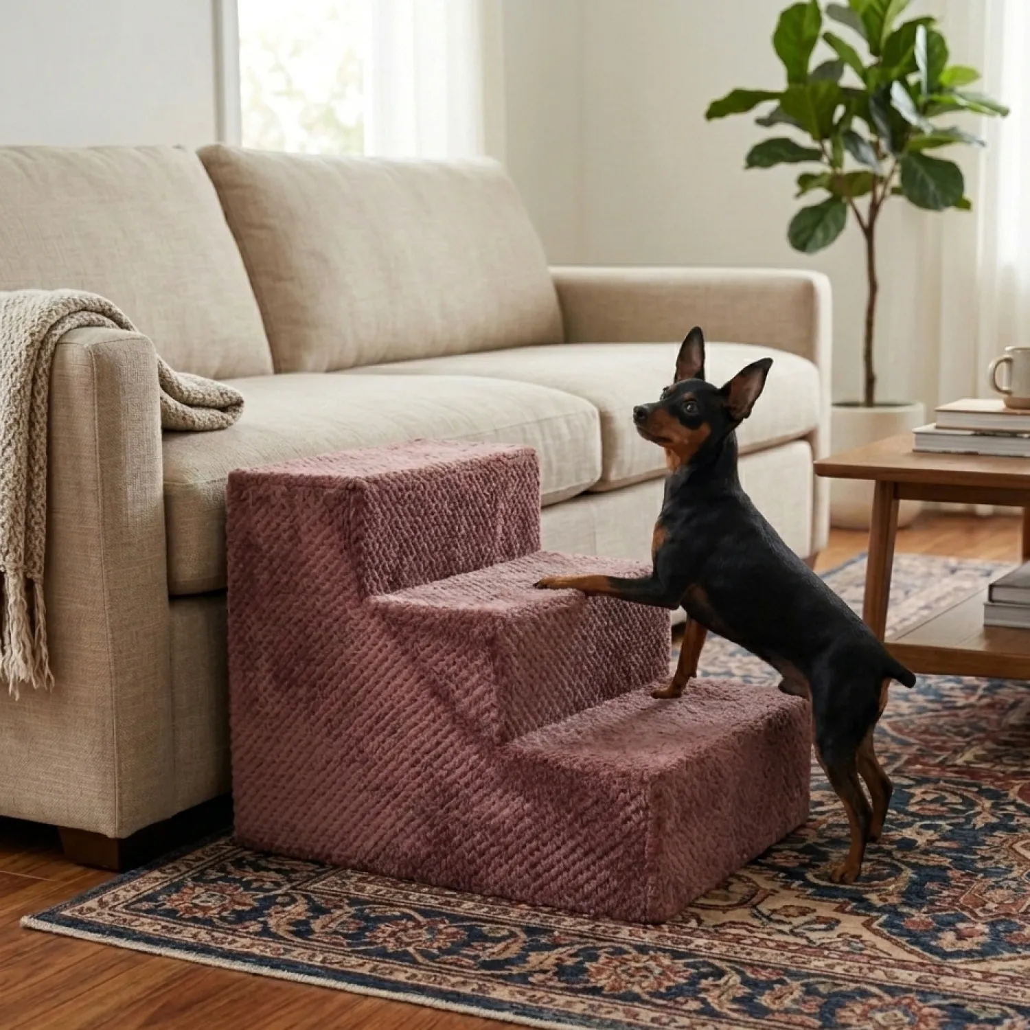 Escalera para Perro Mediano En Madera