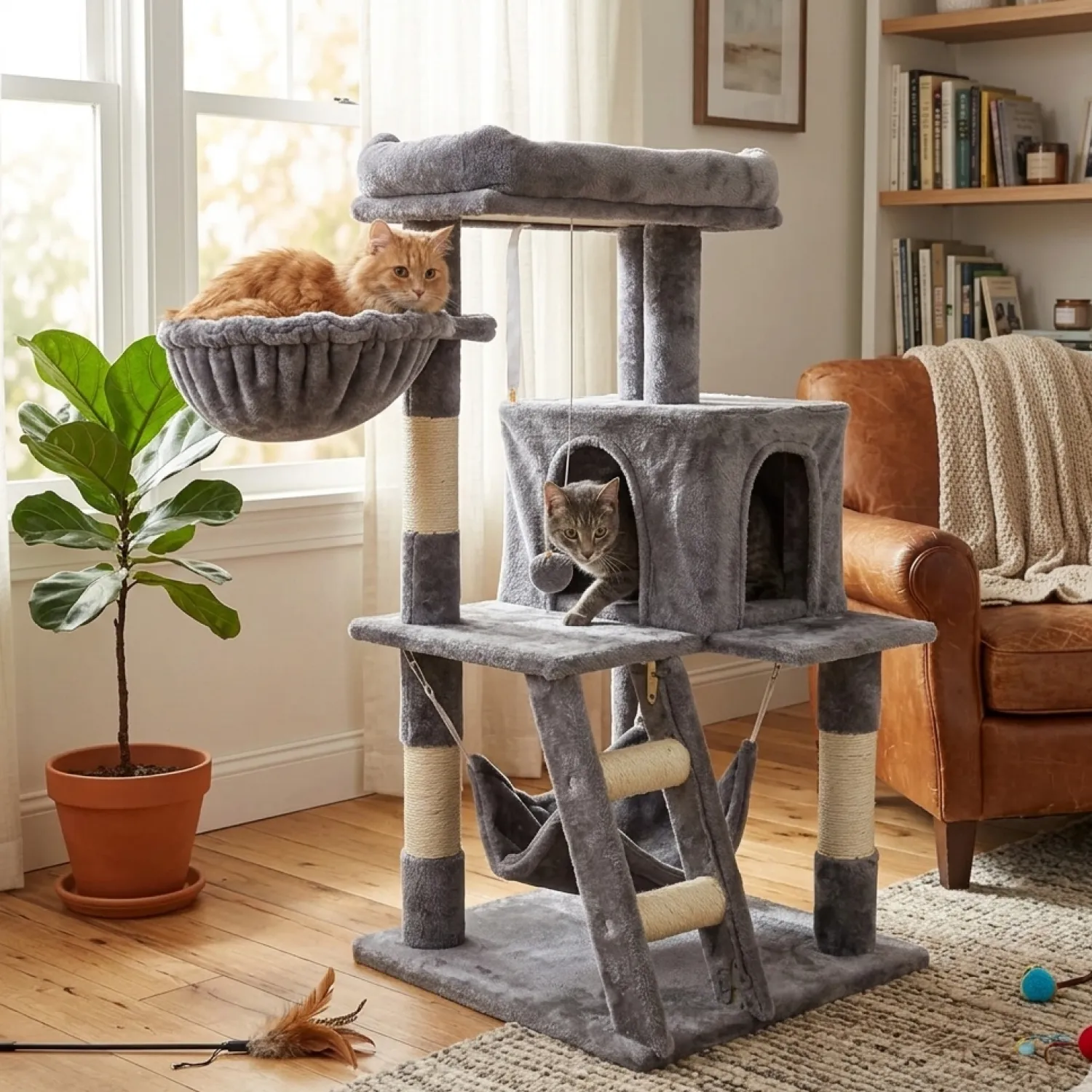 Gimnasio Torre Rascadora para Gatos Desarmable Aton