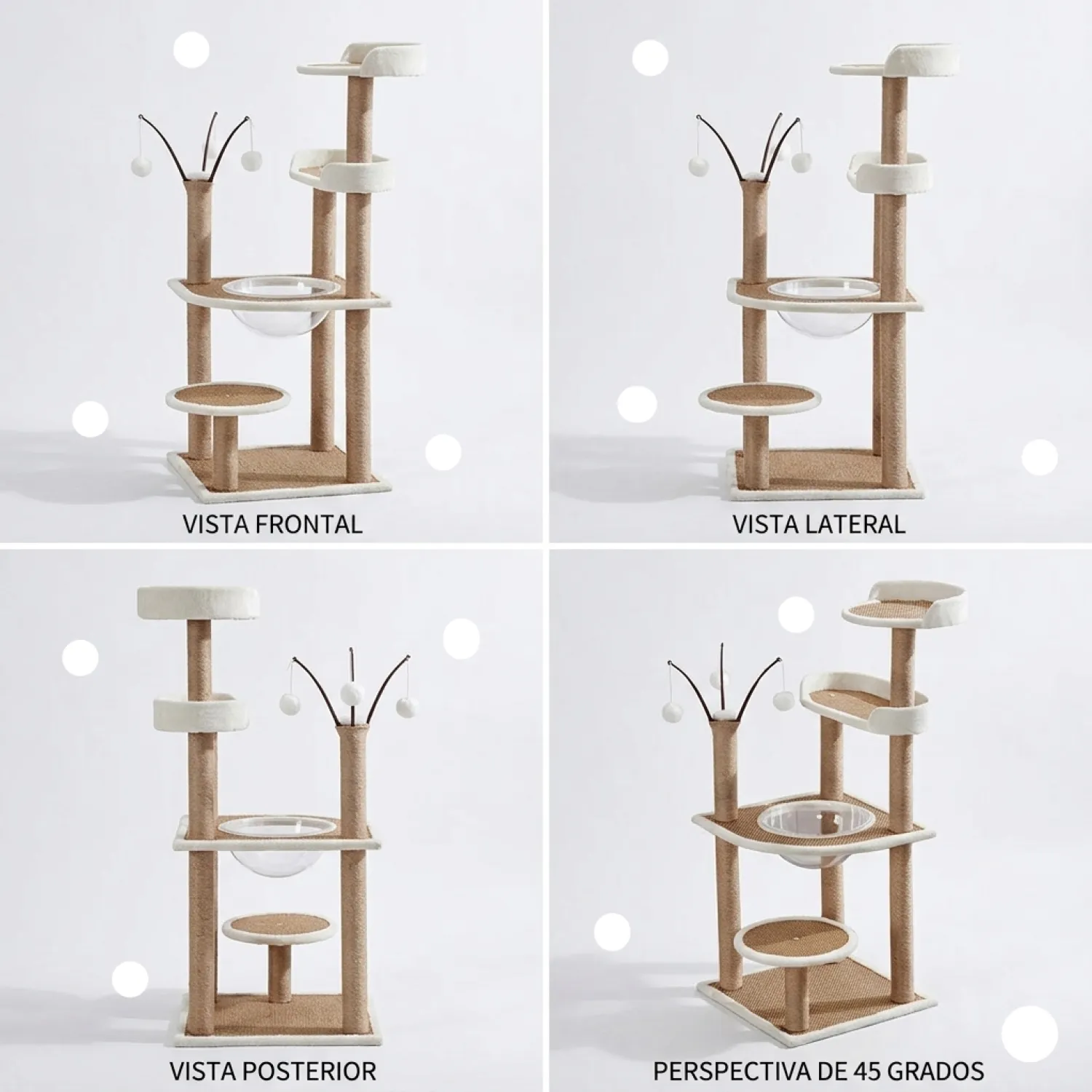 Gimnasio Rascador para Gatos Desarmable Domo Cold 3