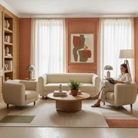 Juego de Sala Paris Sofá + 2 Poltronas Tela Amigable Con Mascotas