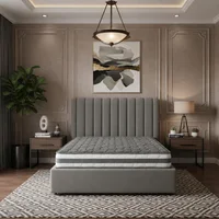 Combo Colchón queen Tokyo Gris Ortopedico 160x190 + Base Cama + 2 Almohadas