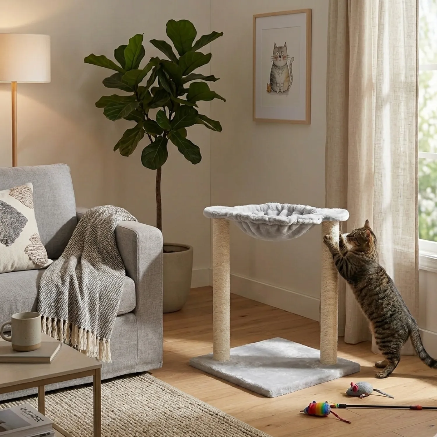Rascador Acicalador Sencillo para Gatos Desarmable