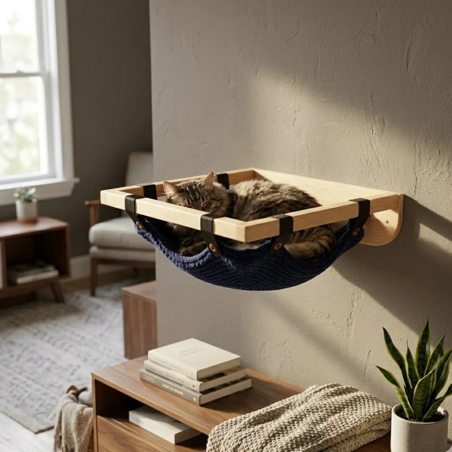Hamaca de Pared para Gatos En Pino