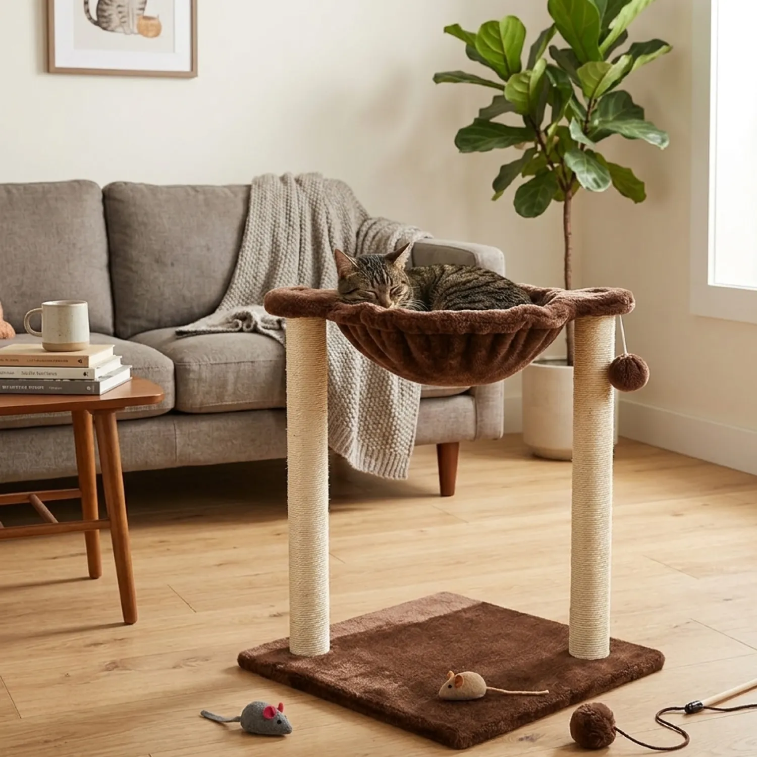 Rascador Acicalador Sencillo para Gatos Desarmable