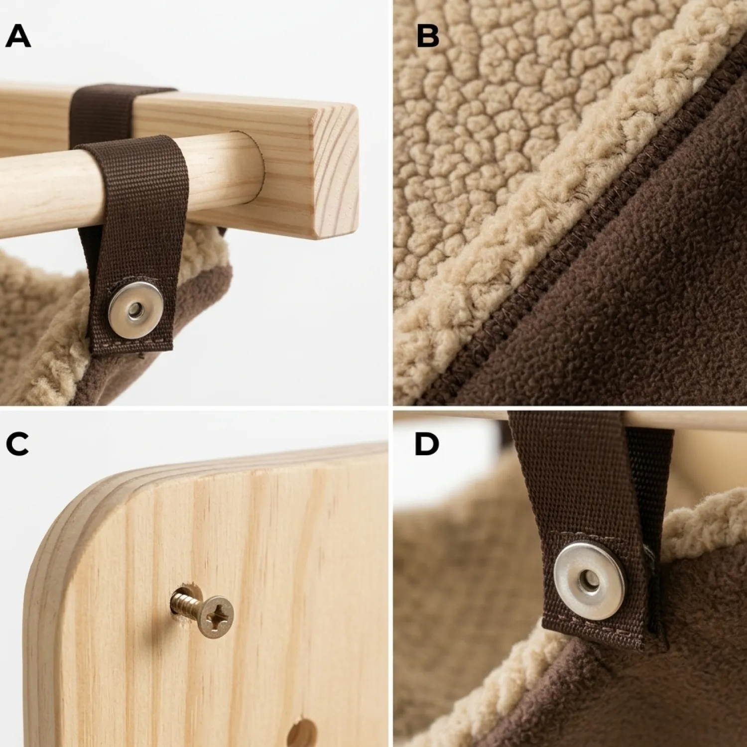 Hamaca de Pared para Gatos En Pino 4