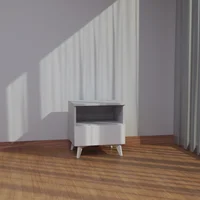 Mesa de Noche Patas 1 Cajón Gris