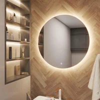 Espejo de Baño Atlas Diámetro 70cm Con Luz Led Profesional Cálida