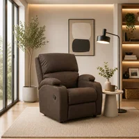 Silla Reclinable Amber Estática Tela Chocolate