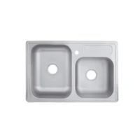Lavaplatos para Empotrar Doble Tanque 84x56 cm Acero Inoxidable