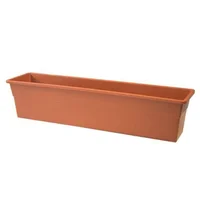 Matera Jardinera Rectangular En Plástico Jumbo 80 cm Color Café