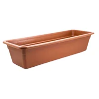 Matera Jardinera Rectangular En Plástico Grande 59 cm Color Café