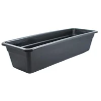 Matera Jardinera Rectangular En Plástico Grande 59 cm Color Negro