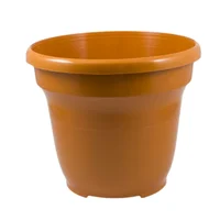 Matera Jardinera Decorativa 28 En Plástico Textura Lisa Color Naranja