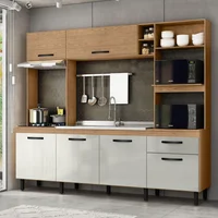Cocina Cuba  Ancho 245,4 CM Alto 212 CM Profundidad 51,2 CM Natural Blanco Apagado sin Mesón