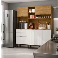 Mueble de Cocina Fiyi  Ancho 195 CM, Alto 256,4 CM, Profundidad 47 CM, Peso producto 67 KG, Natural Blanco Apagado